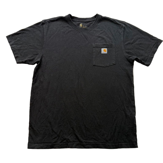 Carhartt Men Black 100% Cotton Dearborn Relaxed Pocket T-Shirt Casual Tee Size M
