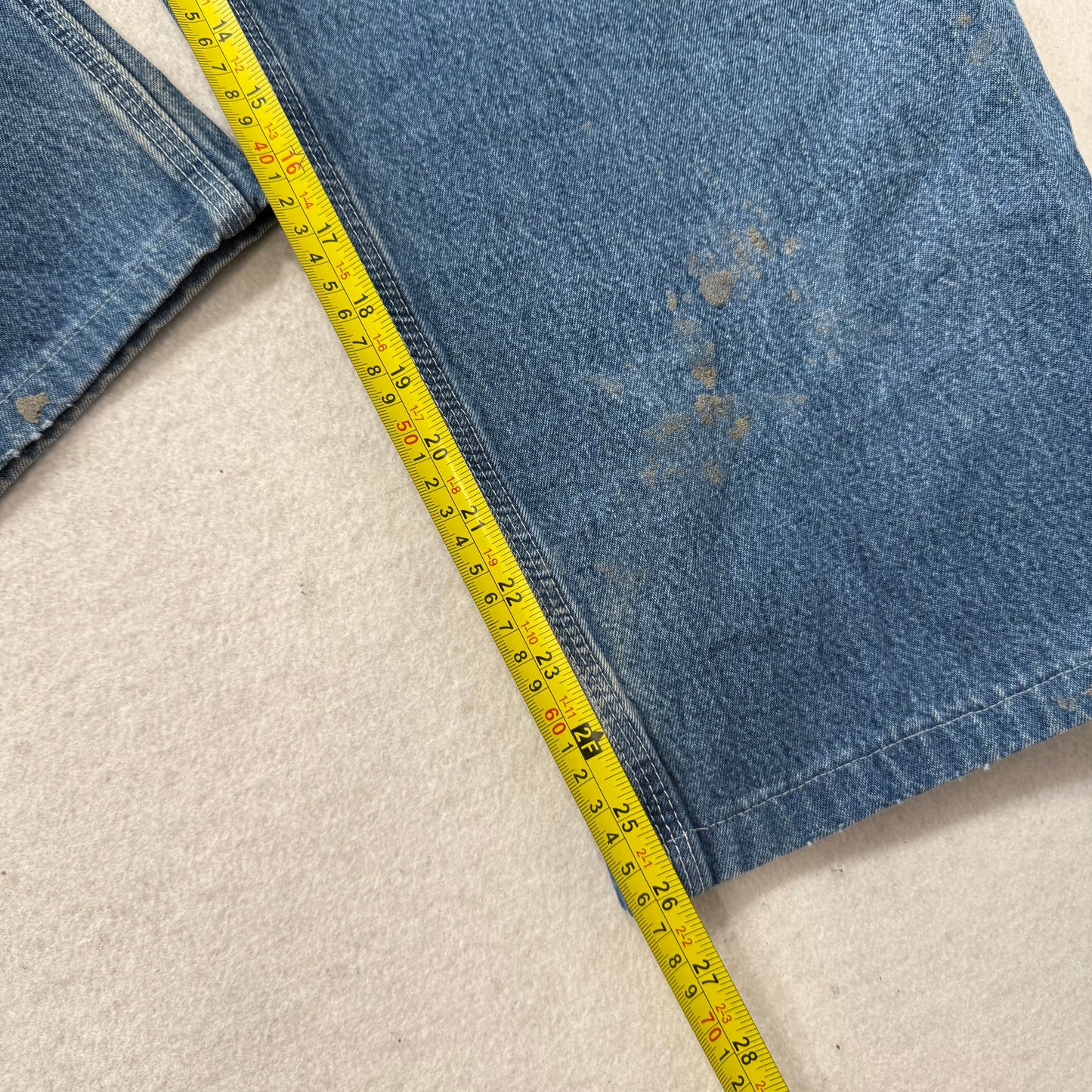 Carhartt Men's Medium Blue Denim Carpenter Jeans Tool Pockets Workwear Waist 38