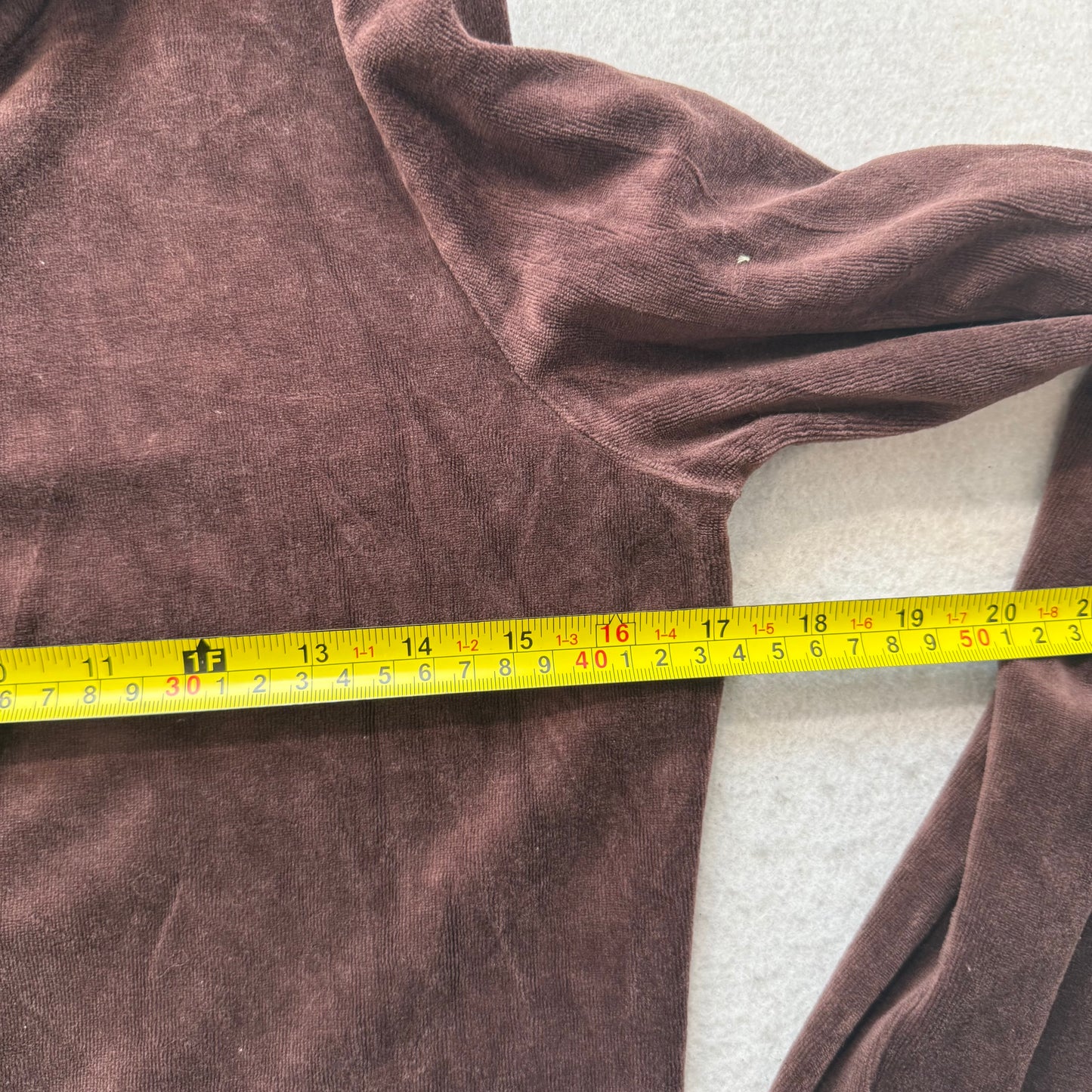 Vintage Juicy Couture Women's Dark Brown Velour Zip-Up Hoodie Pockets Y2k Size S