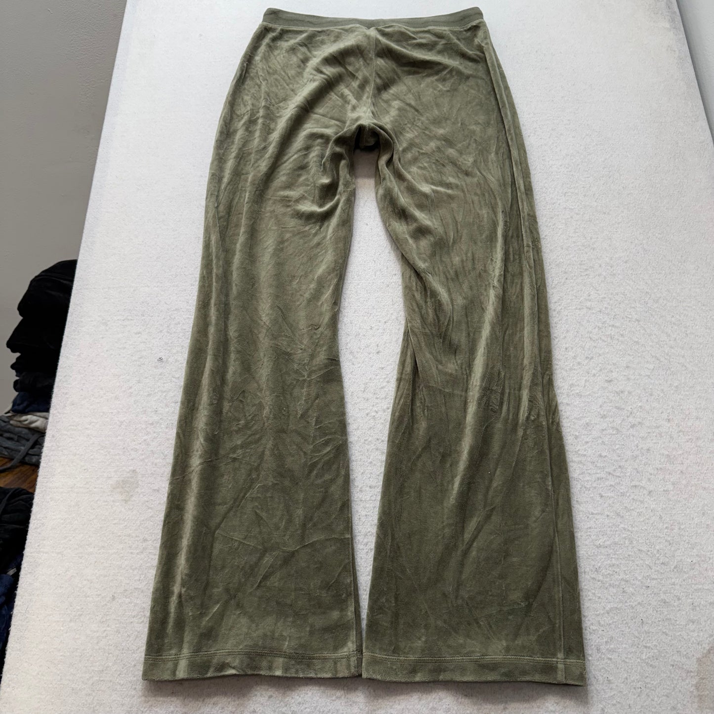 Juicy Couture Womens Light Olive Velour Tracksuit Set Hoodie & Pant Y2k Size L/M