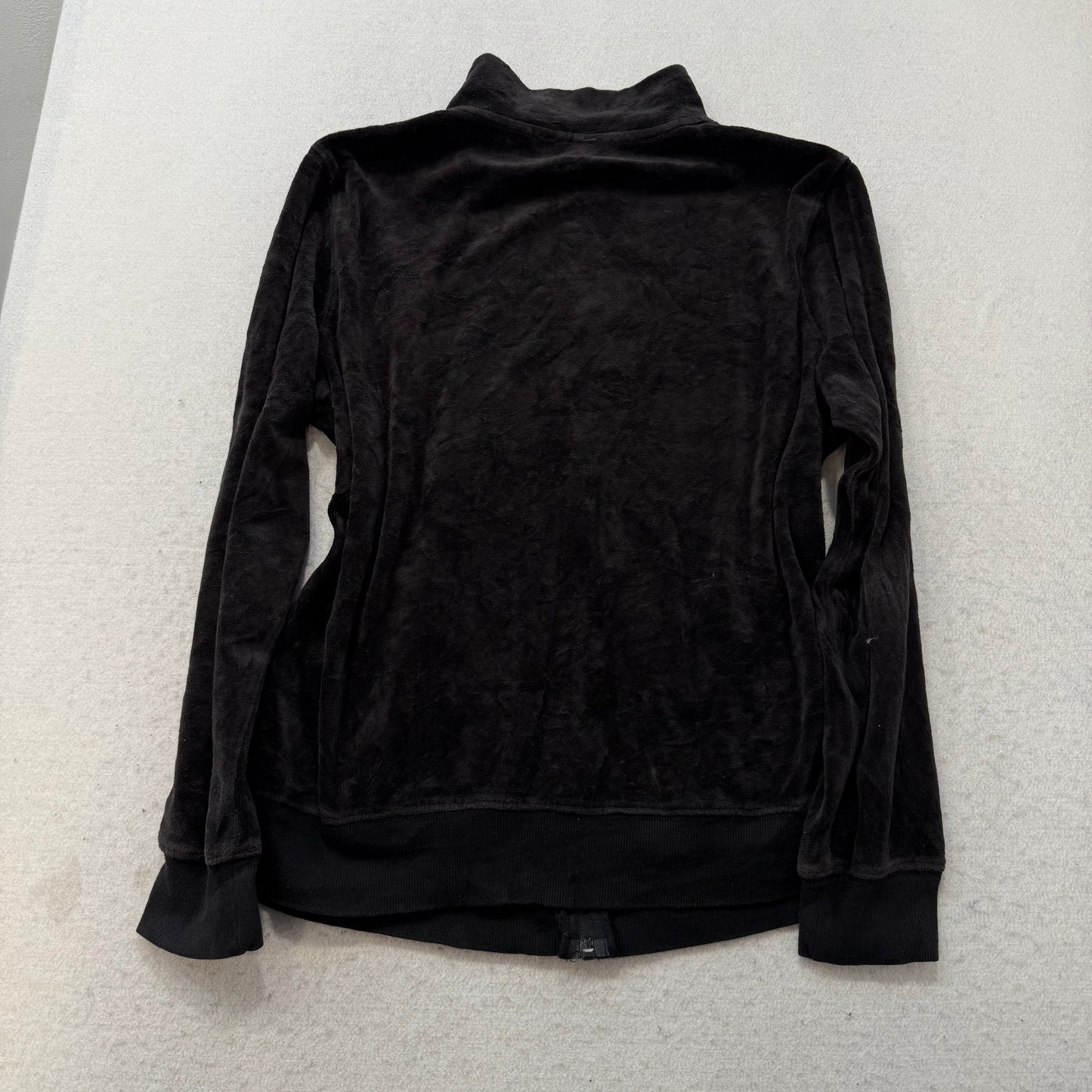 Vintage Juicy Couture Women Dark Brown Velour Jacket & Pant Tracksuit Set Size L