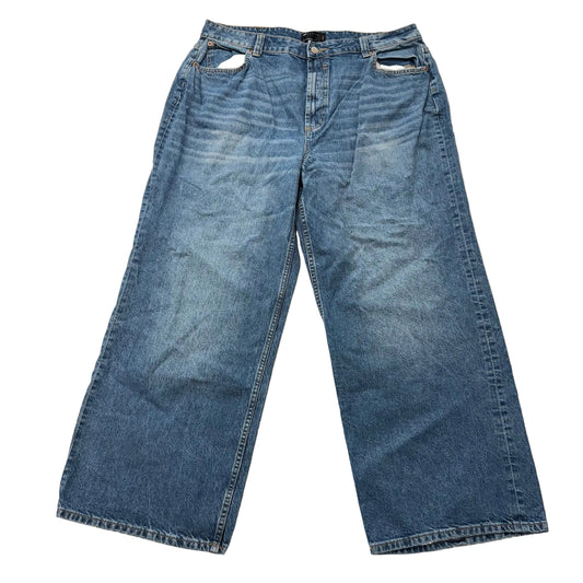 ASOS Design Women's Light Blue Denim Relaxed Straight Wide Leg Jeans Size 36