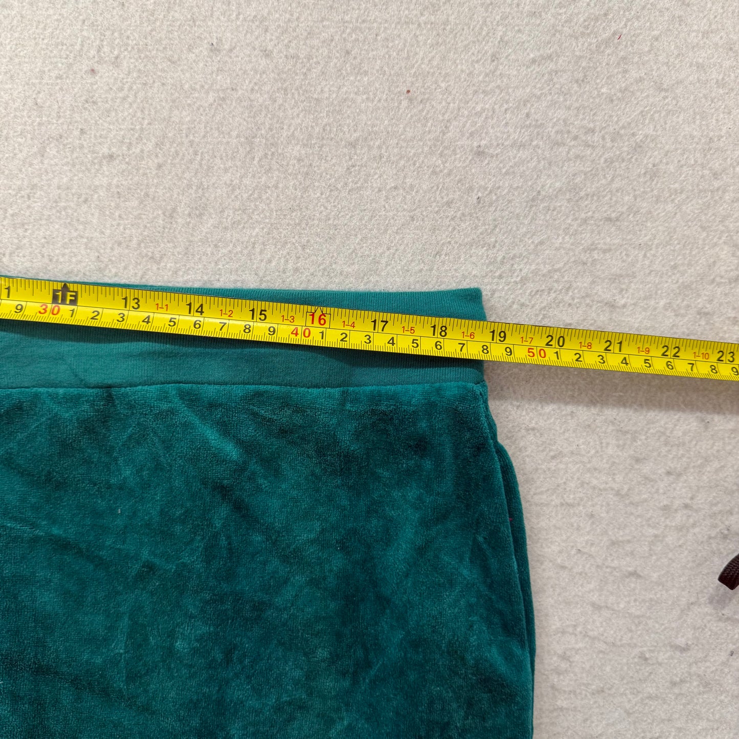 Juicy Couture Women Dark Cyan Velour Flare Track Pant Drawstring Classic Size XL