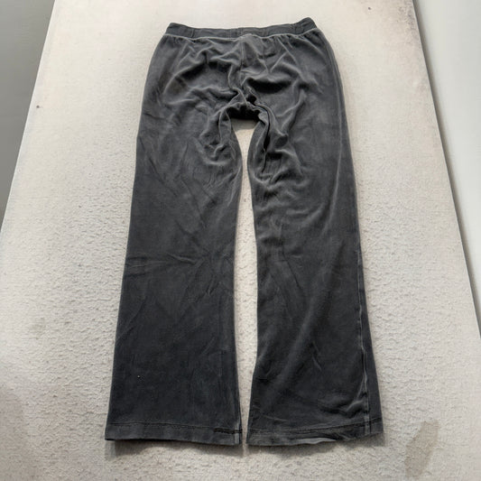 Vintage Juicy Couture Women's Dark Grey Velour Flared Leg Track Pants Size S