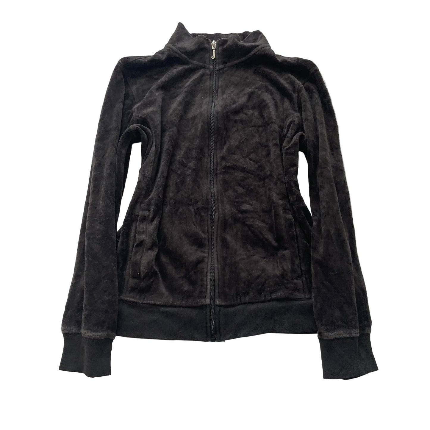 Juicy Couture Women's Dark Brown Velour Zip-Up Track Jacket Classic Y2k Size XL