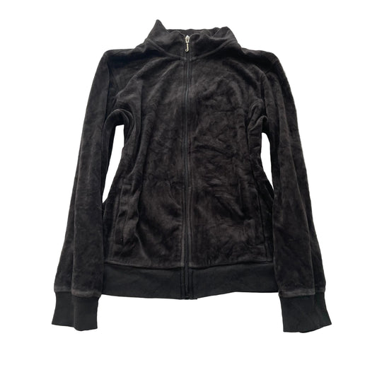 Juicy Couture Women's Dark Brown Velour Zip-Up Track Jacket Classic Y2k Size XL