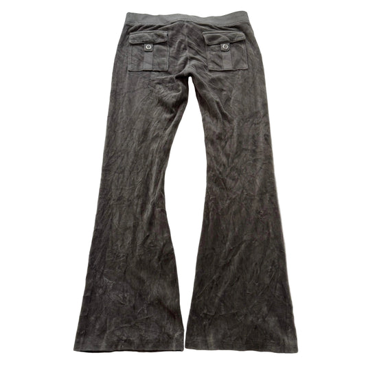 2003 Vintage Juicy Couture Women's Dark Charcoal Gray Flared Track Pant Size P