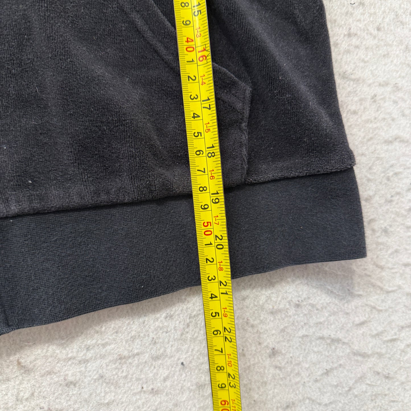 Juicy Couture Women's Charcoal Velour Zip-Up Hoodie Pocket Loungewear Y2K Size M
