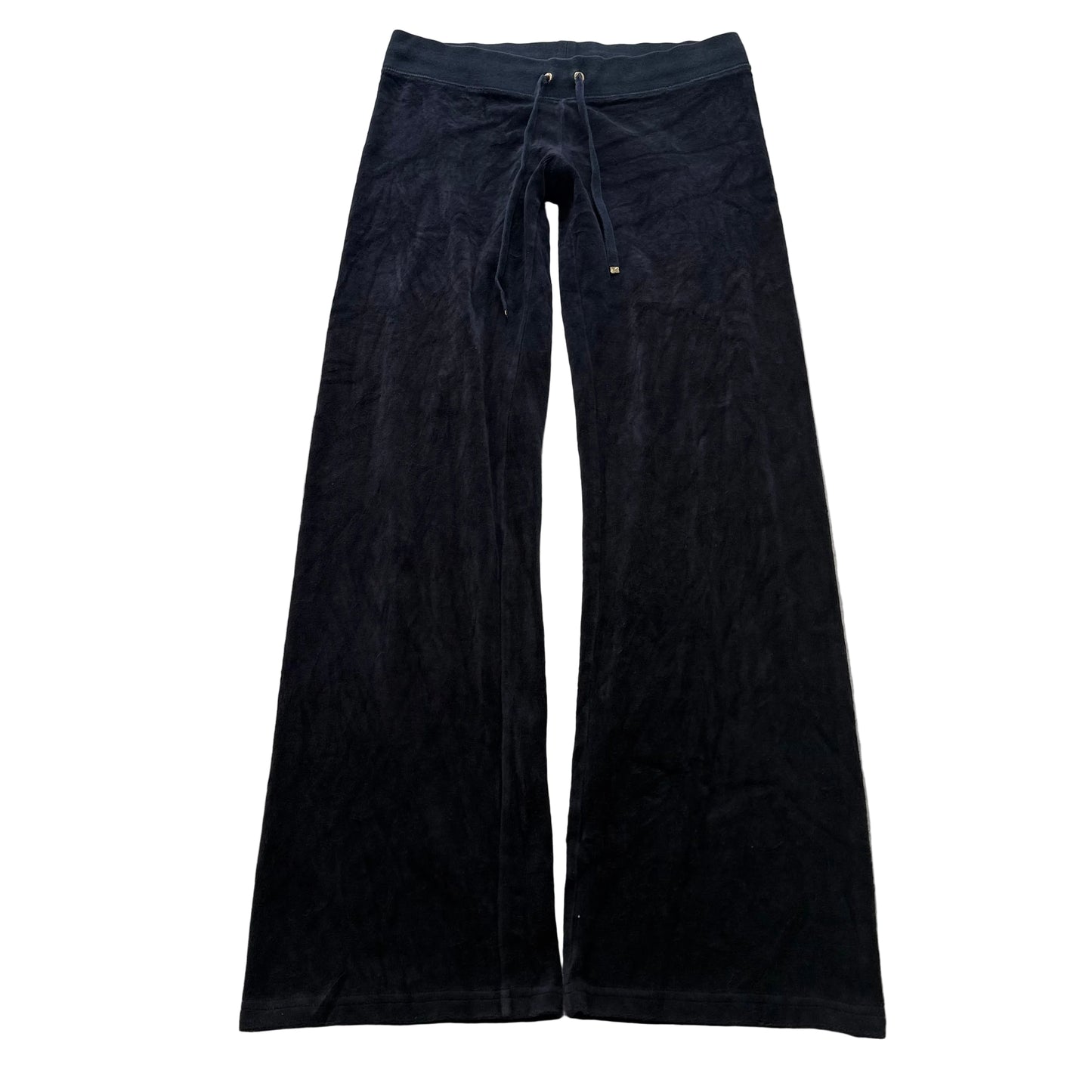 Juicy Couture Women's Navy Velour Flared Track Pant Drawstring Loungewear Size S
