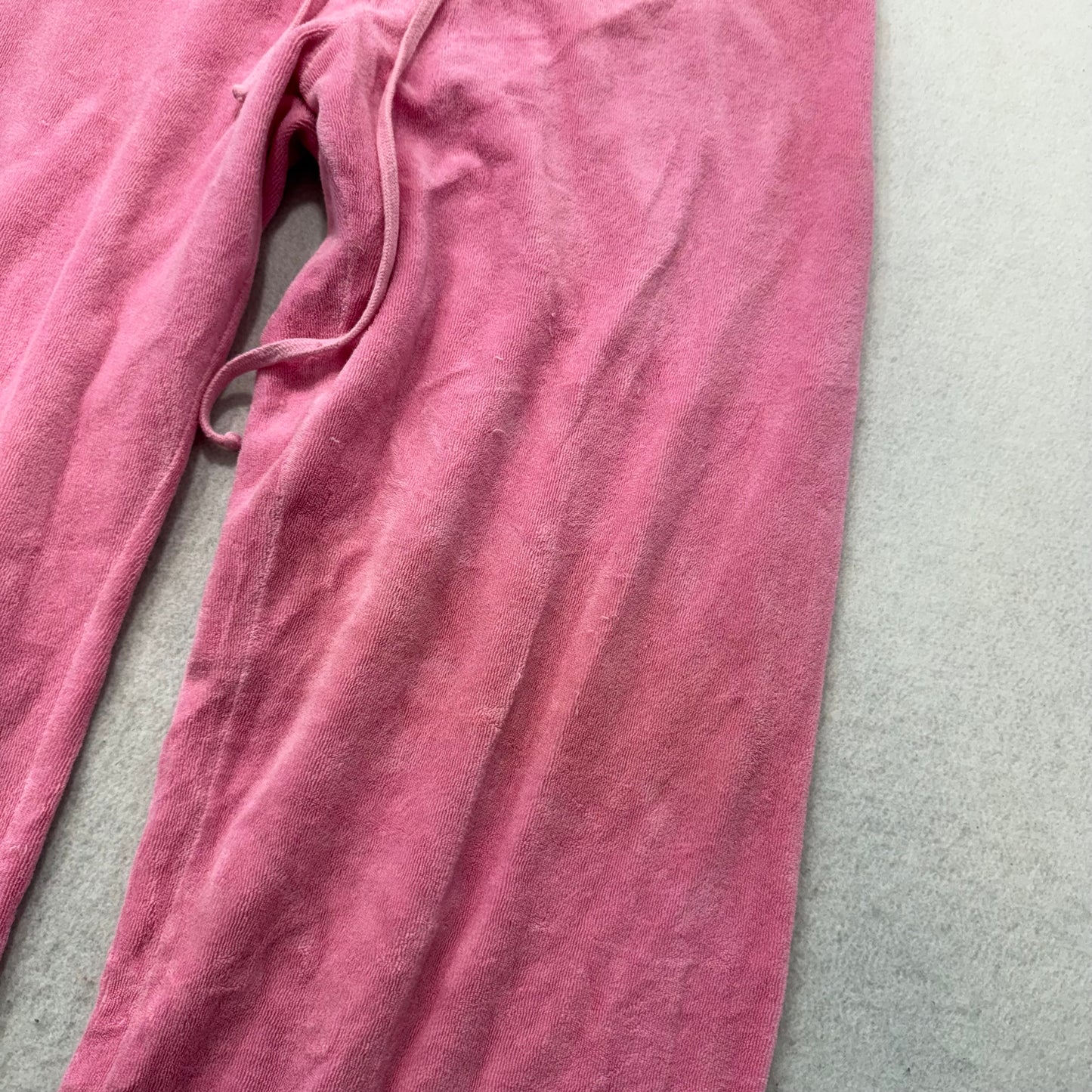 2003 Vintage Juicy Couture Women's Pink Terry Cloth Flared Track Pant Y2k Size L