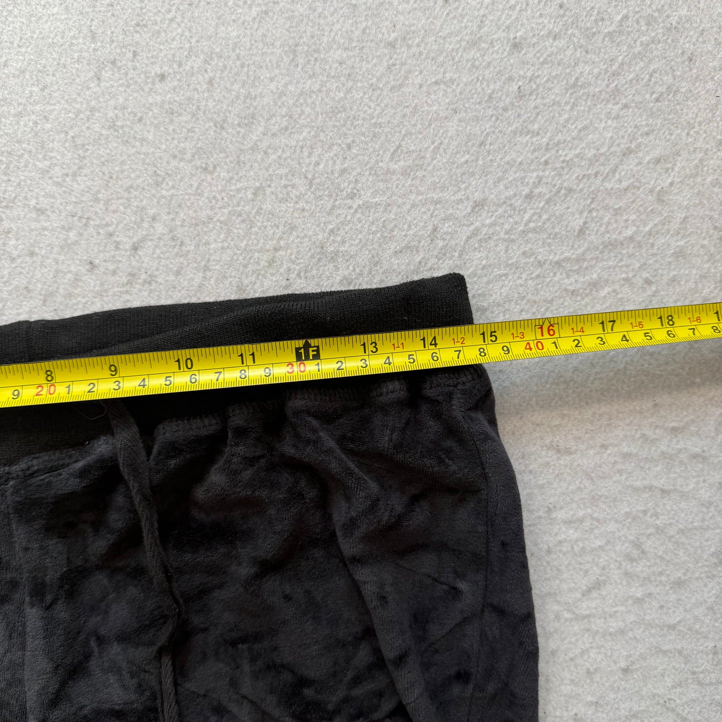 Vintage Juicy Couture Women's Black Velour Flared Track Pants Drawstring Size S