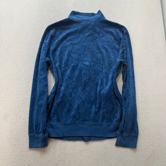 Juicy Couture Women's Blue Velour Full Zip Track Jacket Loungewear Y2k Size XL