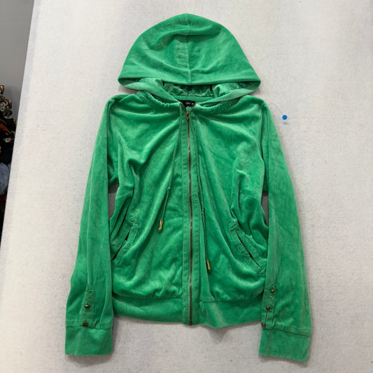 Baby Phat Women's Green Velour Zip-Up Hoodie Rhinestones Classic Fit Size 1X