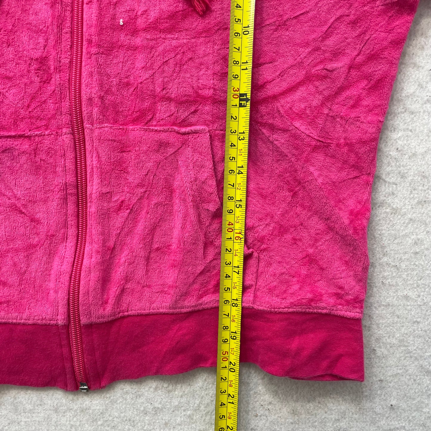 Juicy Couture Pink Velour Tracksuit Set Zip-Up Hoodie & Drawstring Pant Size M/L