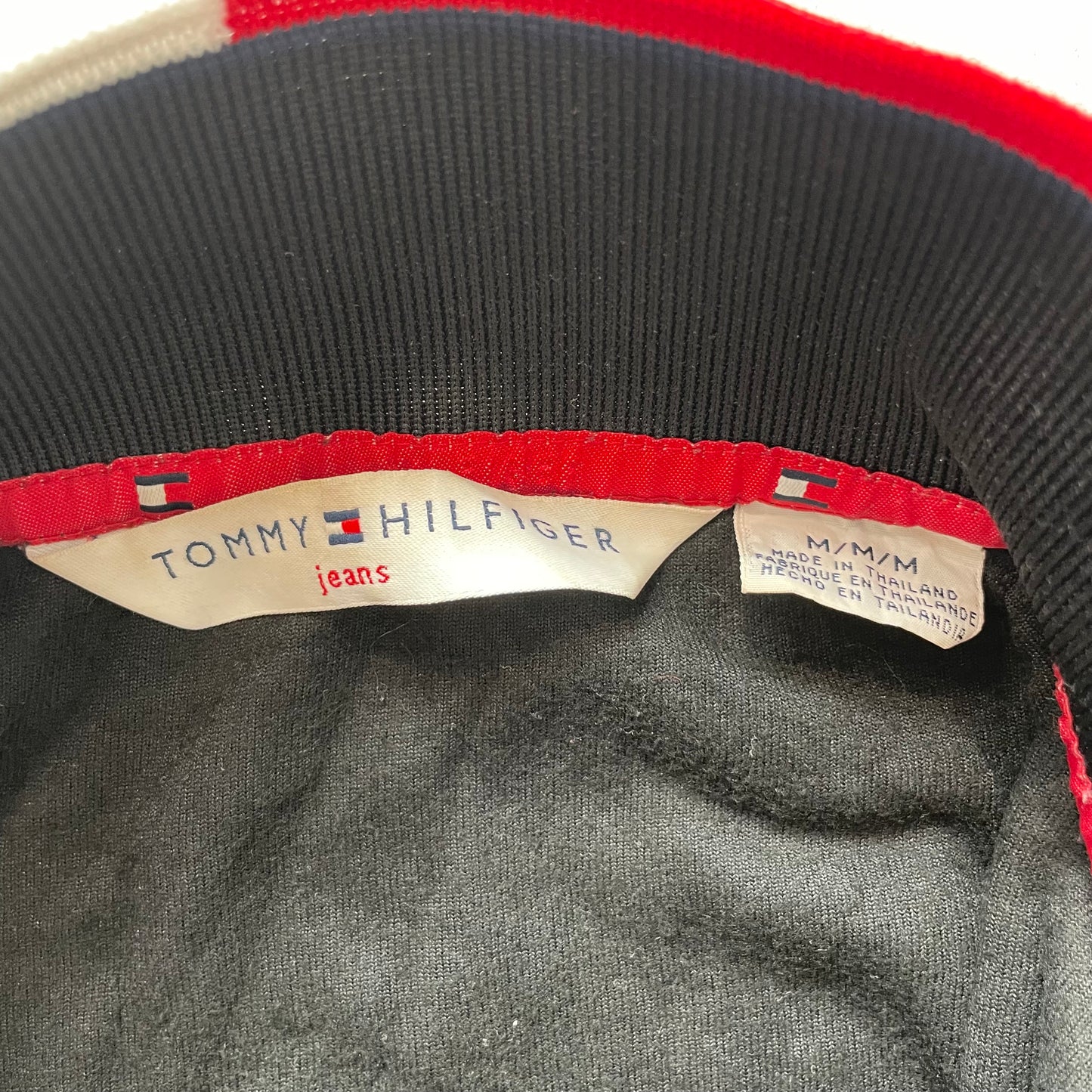 Tommy Hilfiger Women's Black Velour Full Zip Track Jacket Pockets Classic Size M
