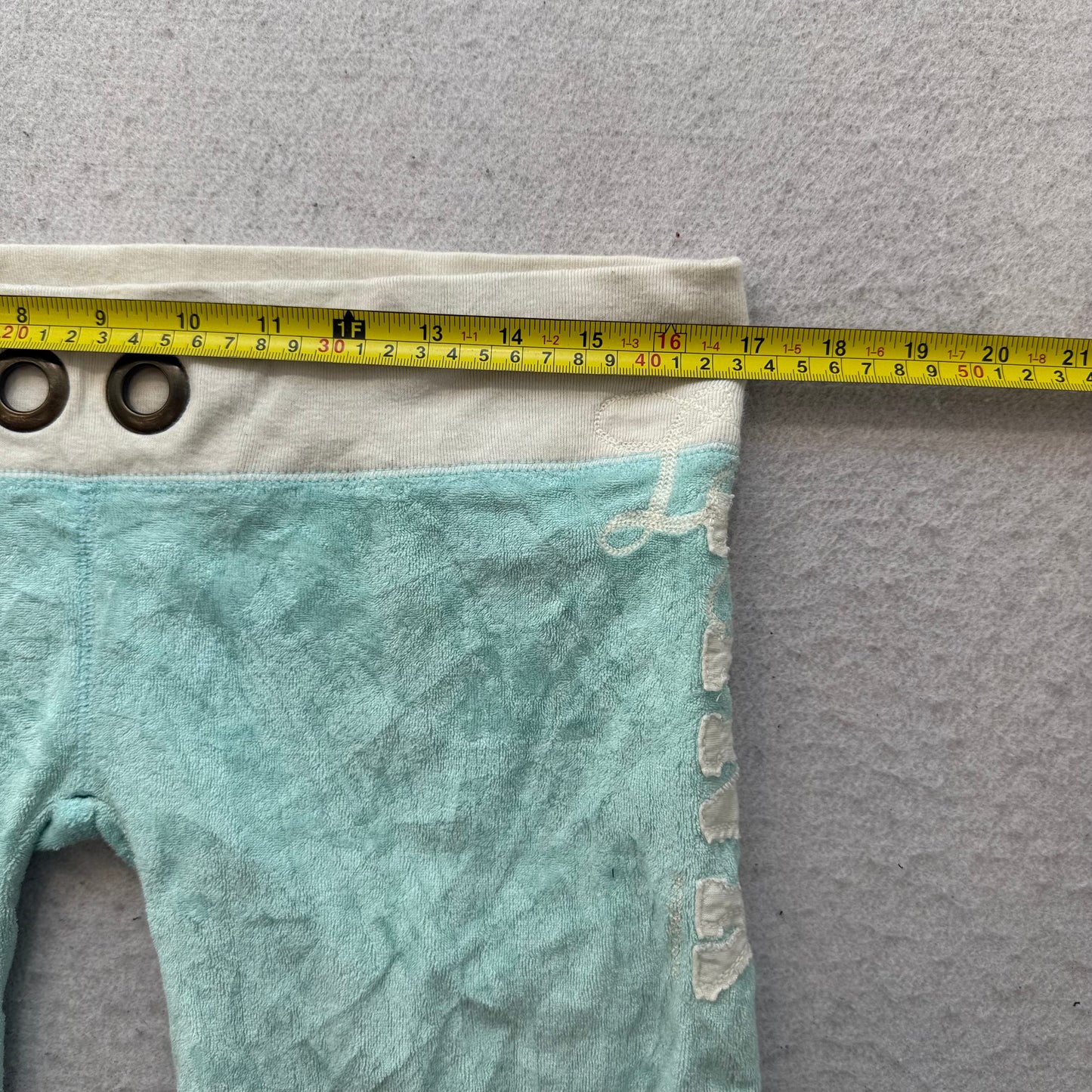 Victoria's Secret PINK Women's Mint Blue Terry Cloth Flared Lounge Pants Size M