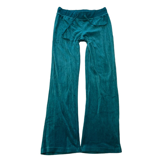 Vintage Juicy Couture Womens Teal Velour Track Pant Loungewear Drawstring Size S