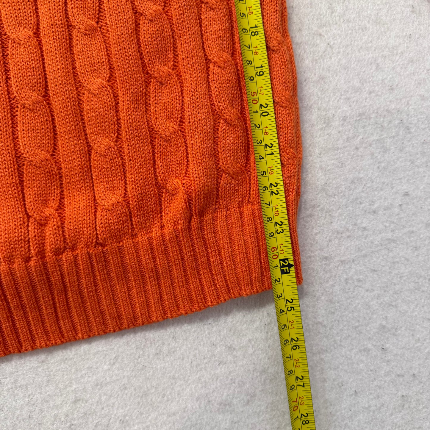Polo Ralph Lauren Men's Orange Cable-Knit Sweater Heritage Style Logo Size S NWT