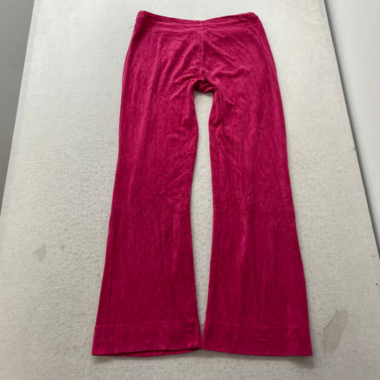 Juicy Couture Women's Hot Pink Velour Flared Leg Track Pants Drawstring Size M