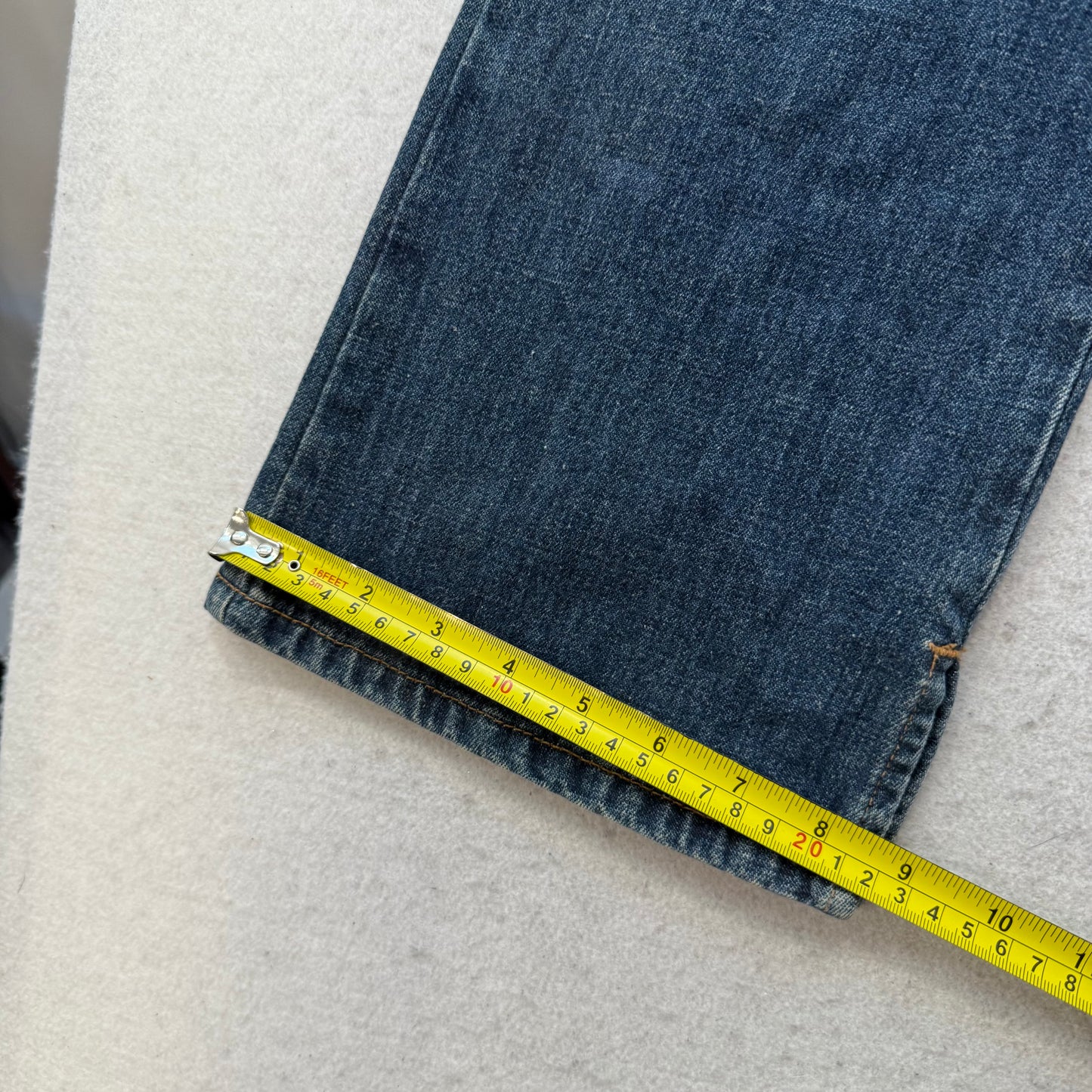 Guess Women's Blue Denim Wide Leg Jeans Button Fly Pockets Classic Fit Size 30