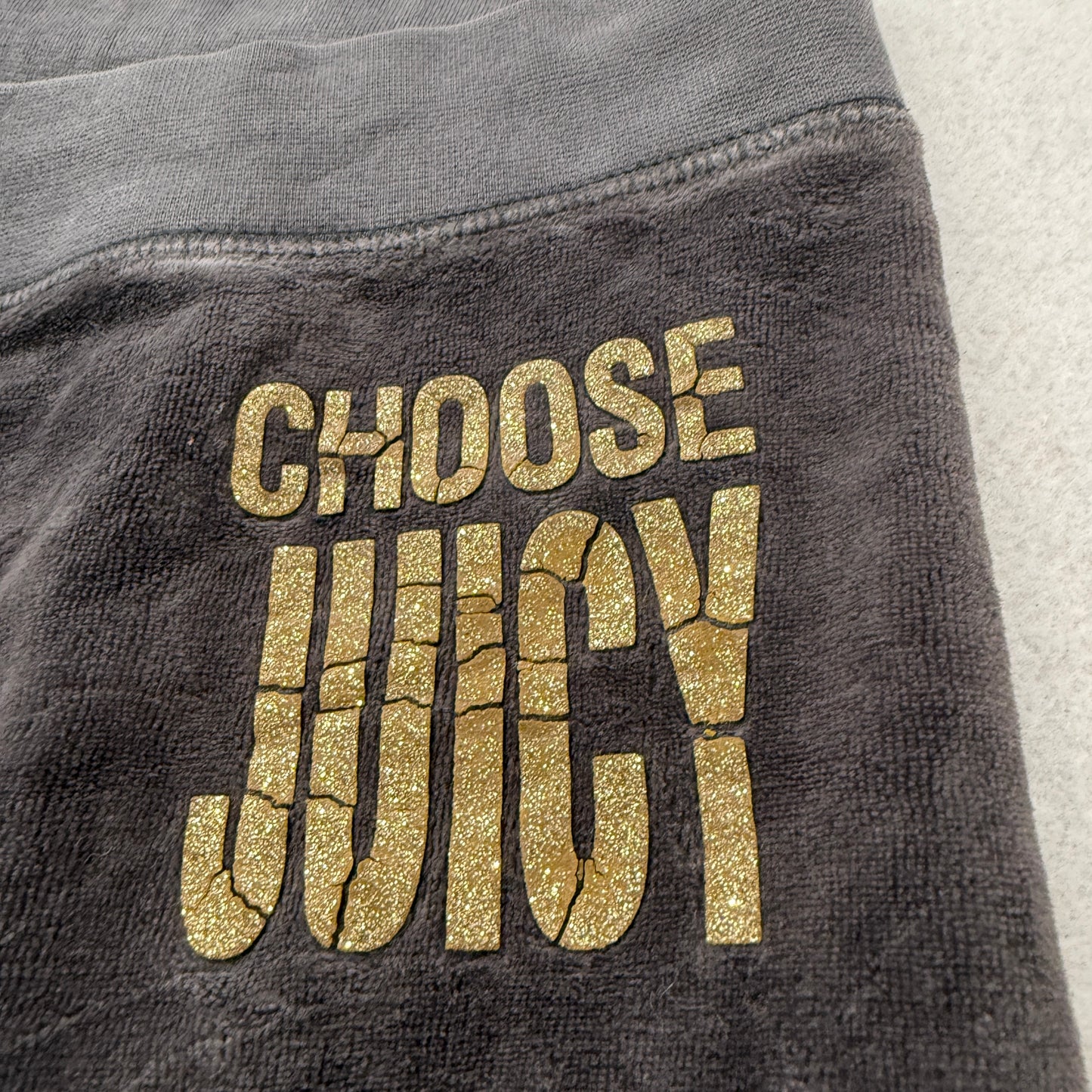 2003 Vintage Juicy Couture Womens Charcoal Gray Velour Tracksuit Set Y2K Size XL