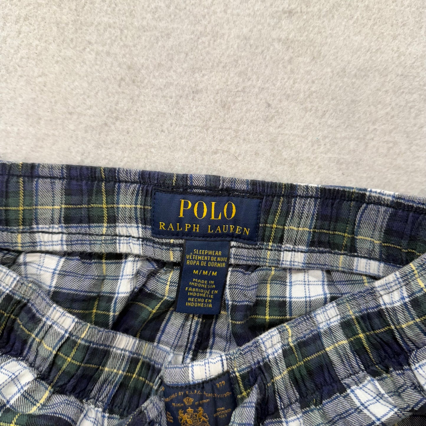 Polo Ralph Lauren Men's Blue White Plaid Flannel Pajama Pants Sleepwear Size M