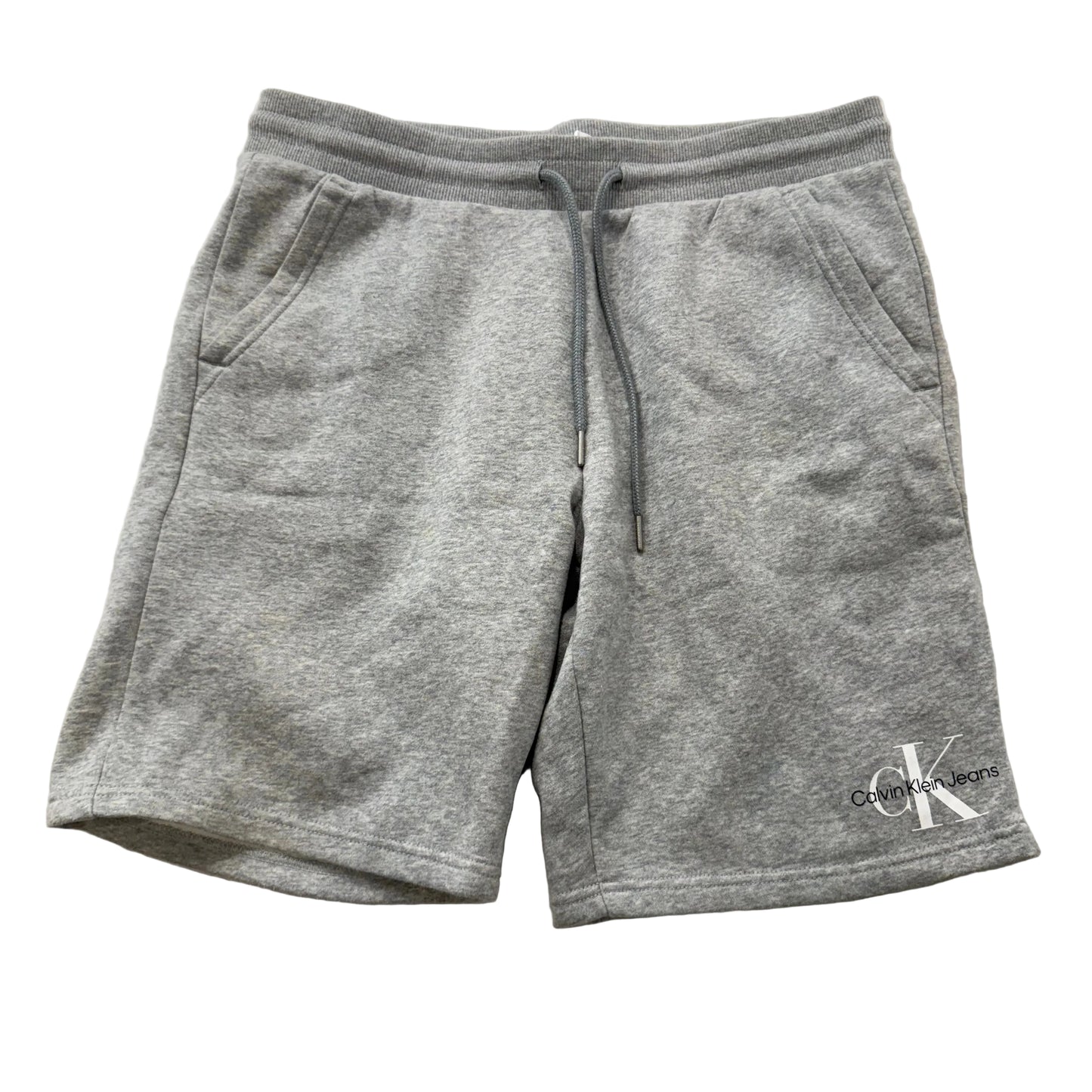 Calvin Klein Men Gray Sweat Shorts Performance Drawstring Sportswear Logo Size M