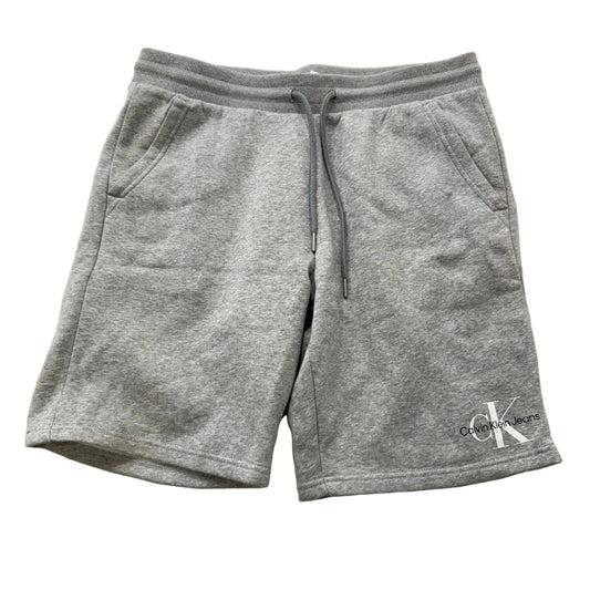 Calvin Klein Men Gray Sweat Shorts Performance Drawstring Sportswear Logo Size M