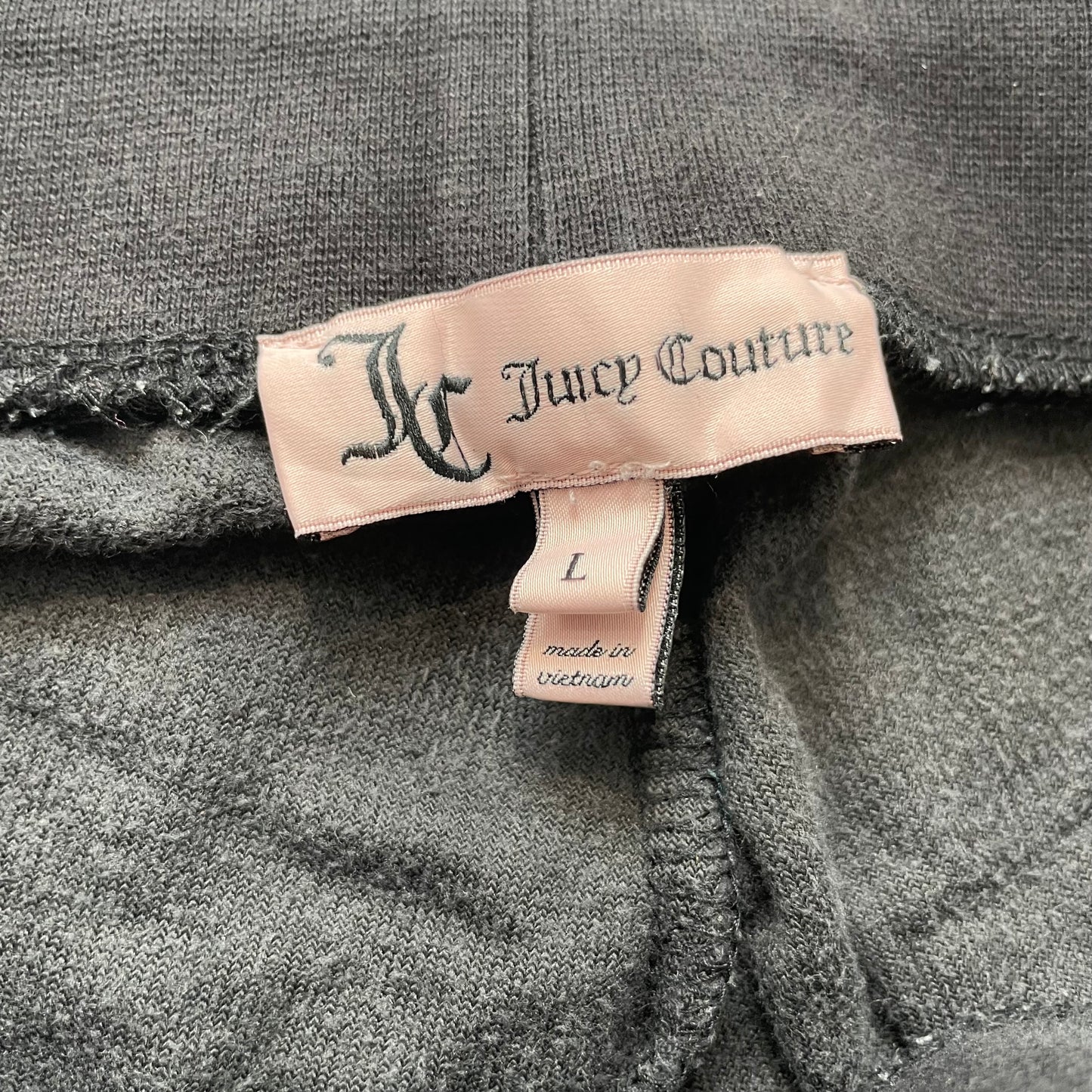 Juicy Couture Women's Charcoal Velour Flared Track Pant Loungewear Casual Size L