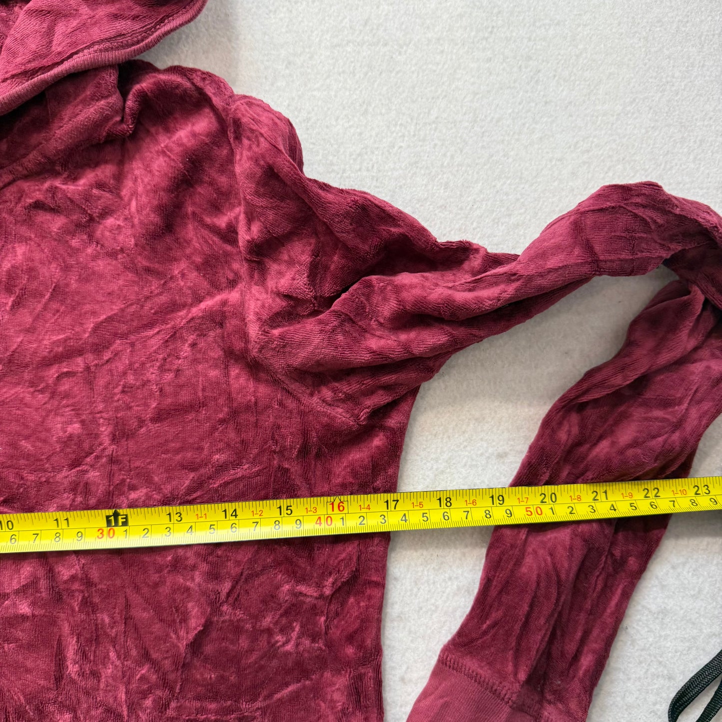 Vintage Juicy Couture Women's Burgundy Velour Zip Up Hoodie Graphic Logo Size L