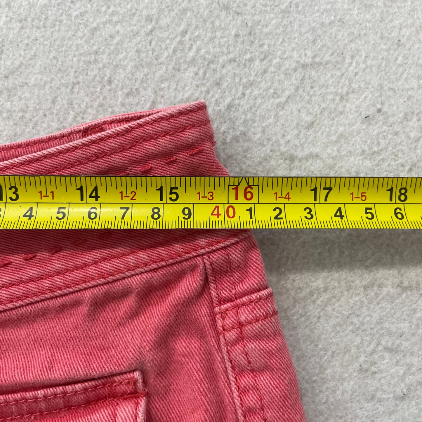 Personal Identity Womens Pink Denim Shorts Cuffed Flap Pockets Low Rise Size W31