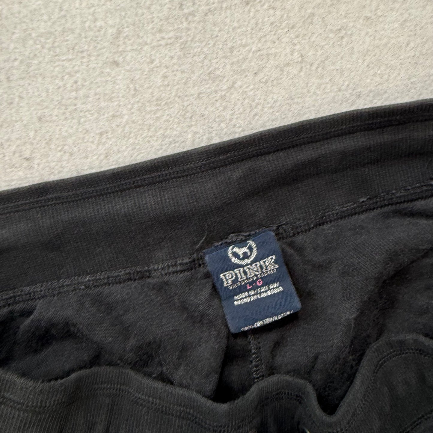 Victoria's Secret PINK Women Charcoal Velour Flared Track Pant Zip Pocket Size L