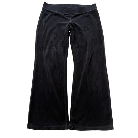 Vintage Juicy Couture Womens Charcoal Velour Flared Track Pant Drawstring Size L