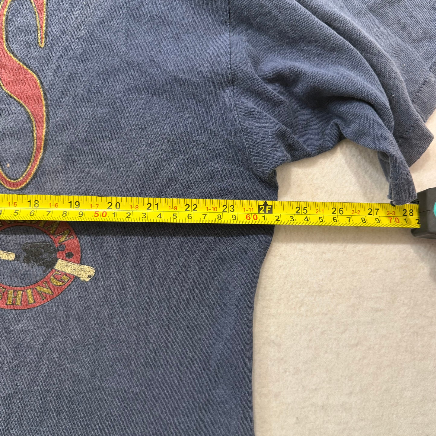 Vintage Field & Stream Wilderness Fish Club Men's Blue Graphic T-Shirt Size XL