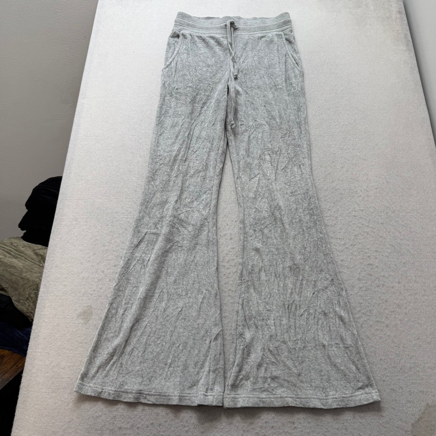 Vtg Juicy Couture Women Heather Gray Velour Tracksuit Set Hoodie & Pant Size M/S