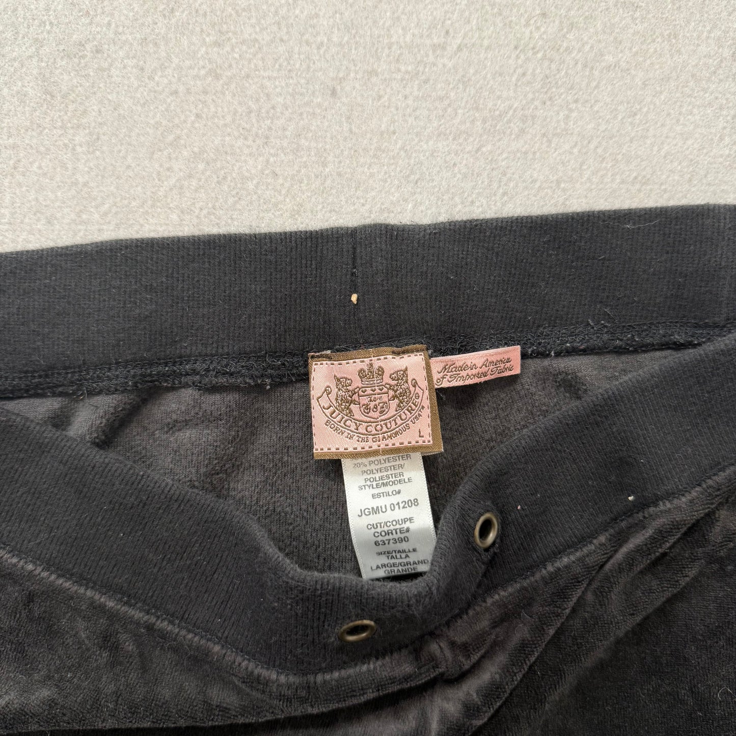 Vintage Juicy Couture Women Black Velour Flared Track Pant Loungewear Y2K Size L