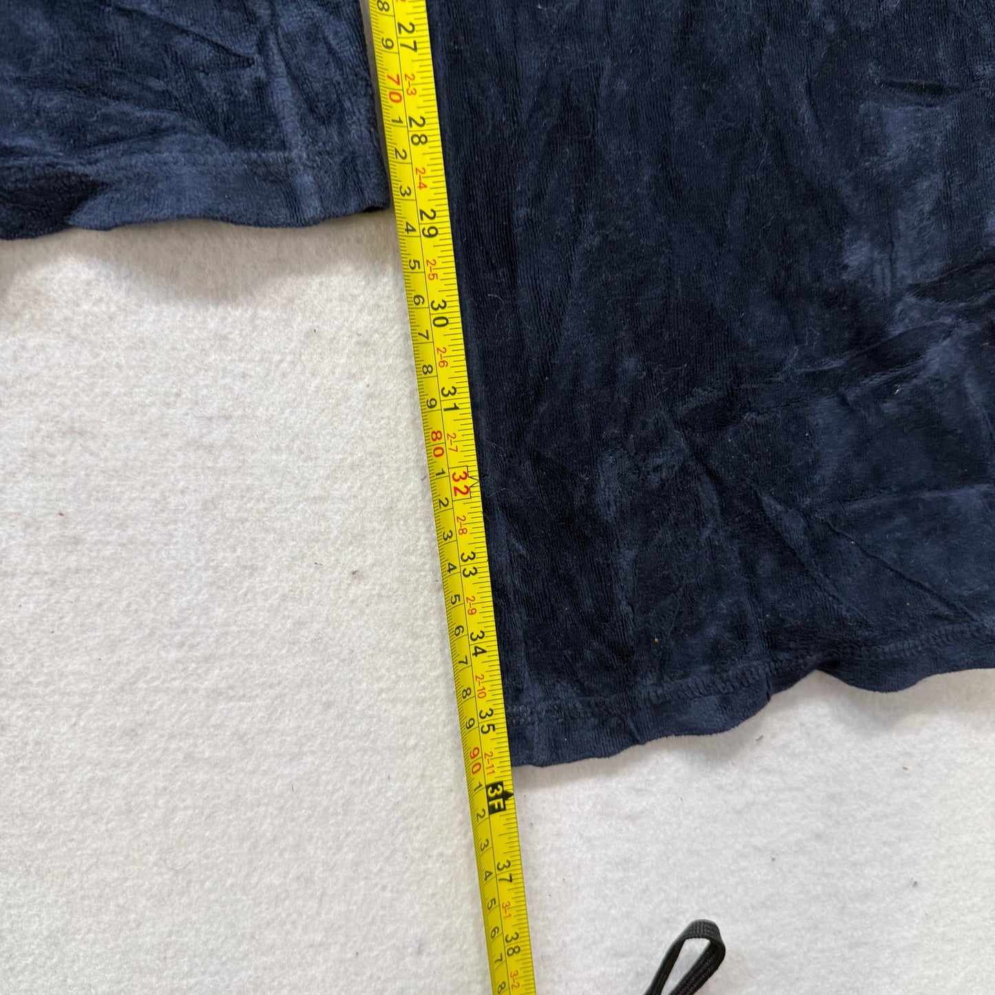 Vintage Juicy Couture Women's Navy Velour Flared Track Pants Loungewear Size L