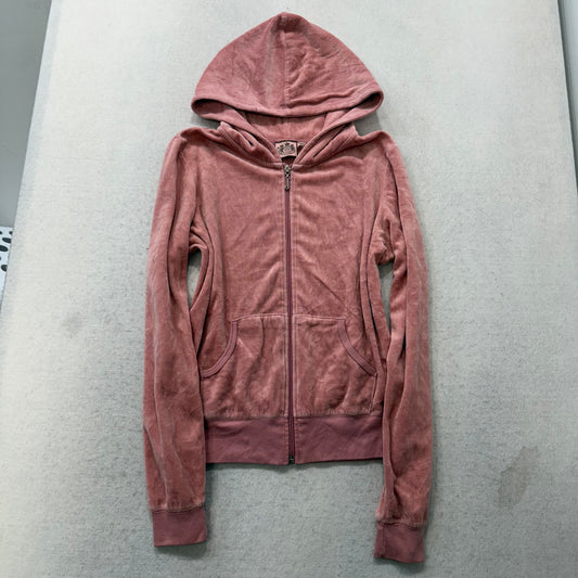 Vintage Juicy Couture Scottie Dogs Women's Pink Velour Zip-Up Hoodie Y2k Size S