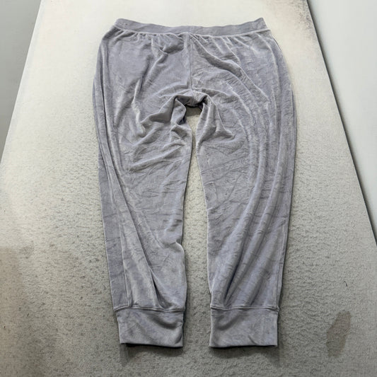 Victoria's Secret PINK Womens Grey Velour Sweatpants Tapered Leg Casual Size XXL