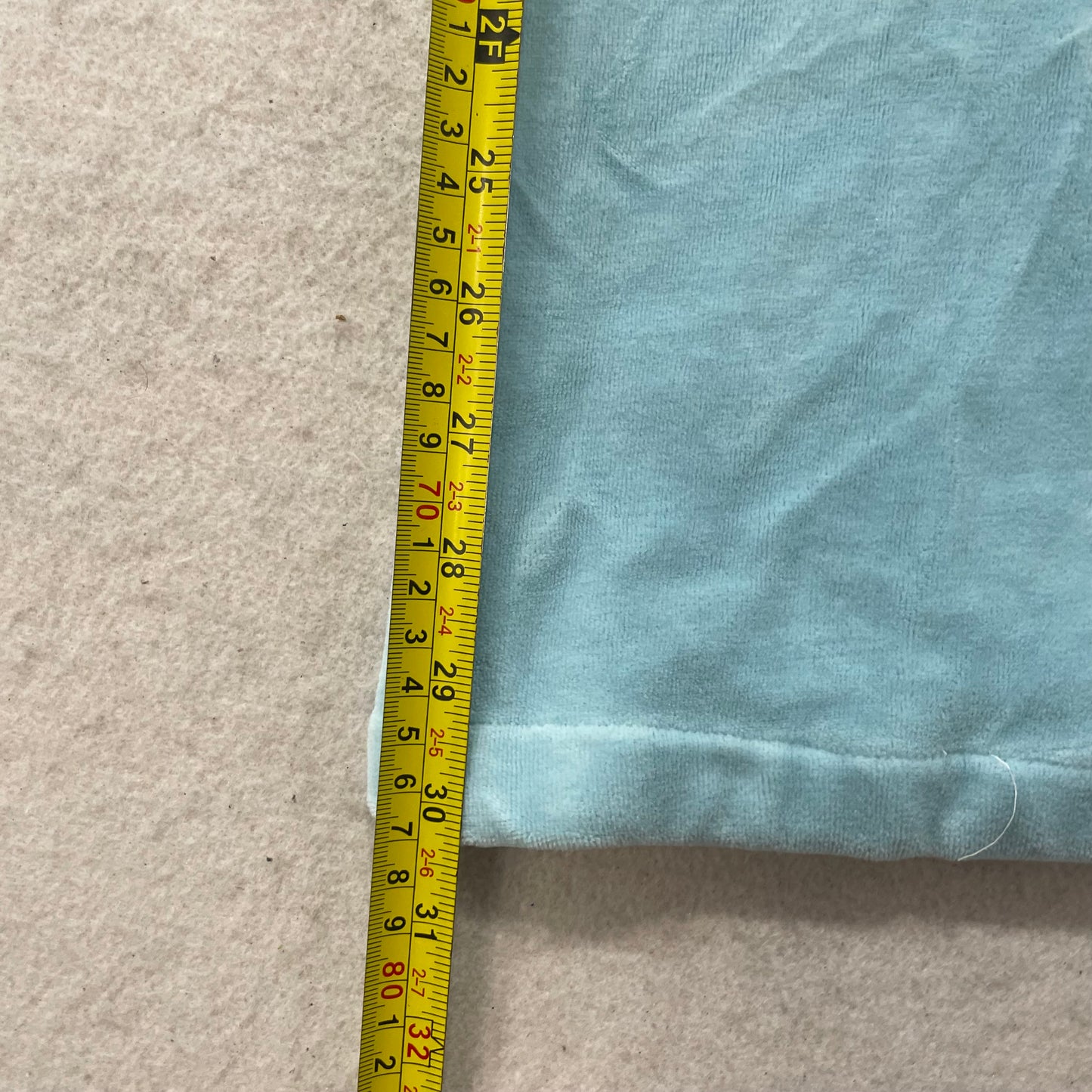 2003 Vintage Juicy Couture Women Sky Blue Velour Flared Track Pant Pocket Size M