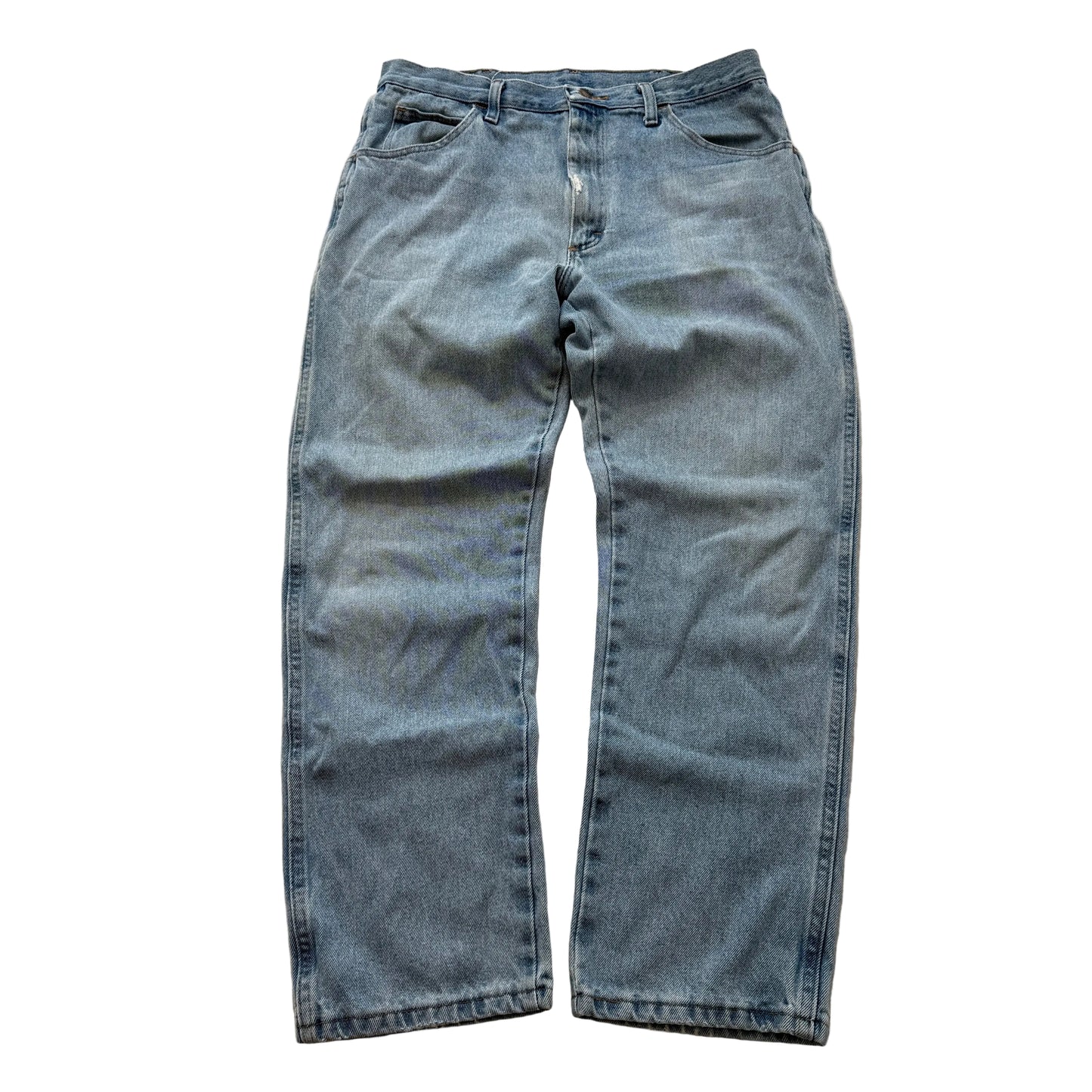 Rustle Men's Blue Baggy Denim Jeans Zip-Fly Pockets Y2K Classic Fit Size 36x34