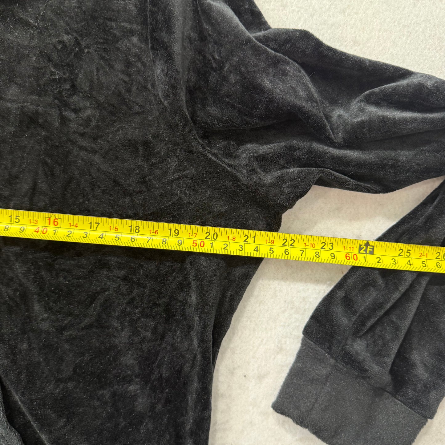 Juicy Couture Women's Black Velour Tracksuit Set Hoodie & Pant Crest Logo Size L