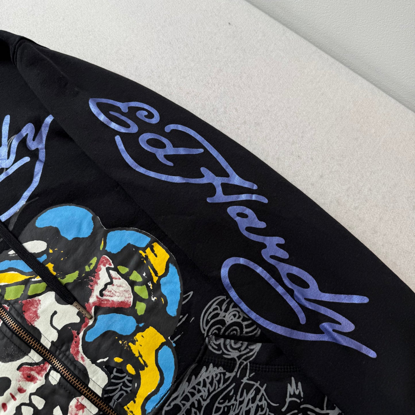 ED HARDY “Skull Snake” BLACK ZIP UP HOODIE