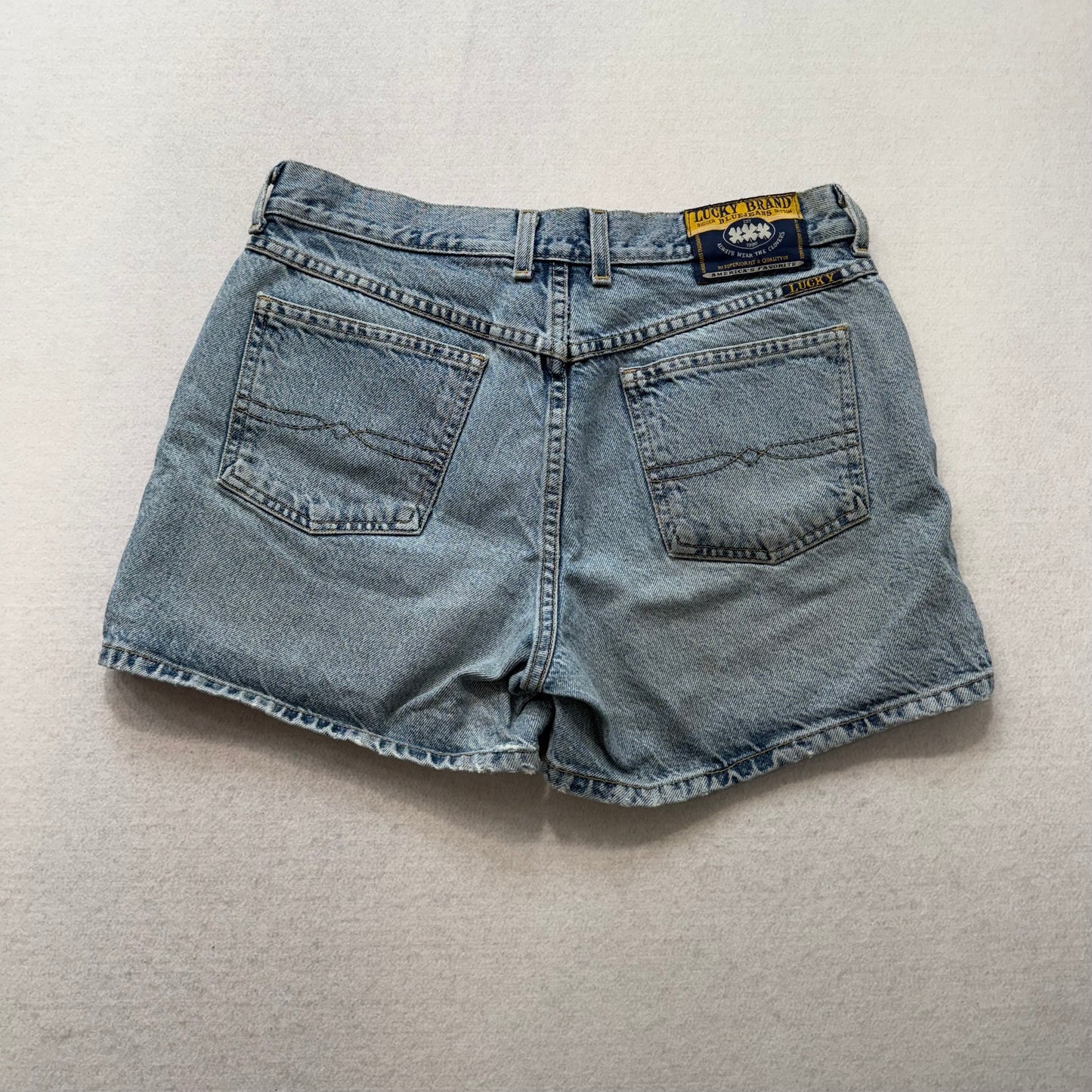 Lucky Brand blue denim 4 button shorts size 8