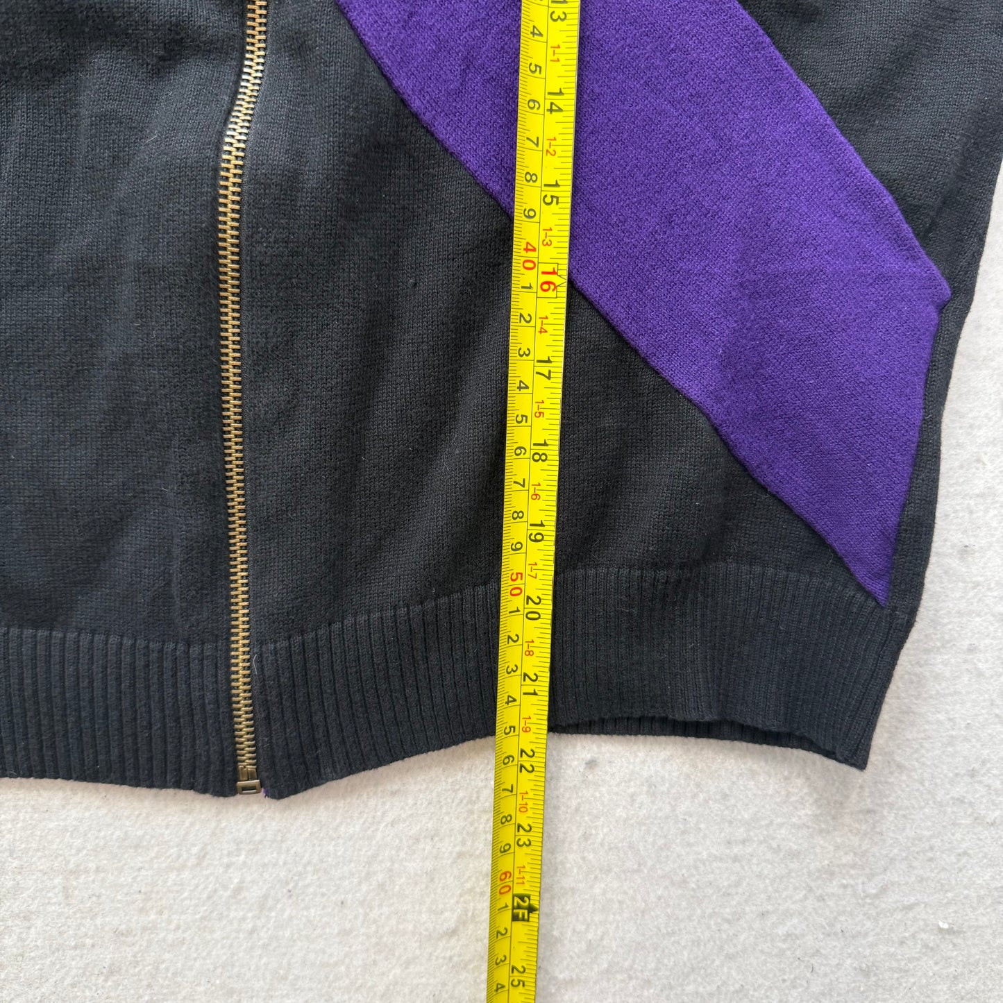 Lauren Ralph Lauren Women's Black Purple Full Zip Jacket Gold Crest Logo Size M