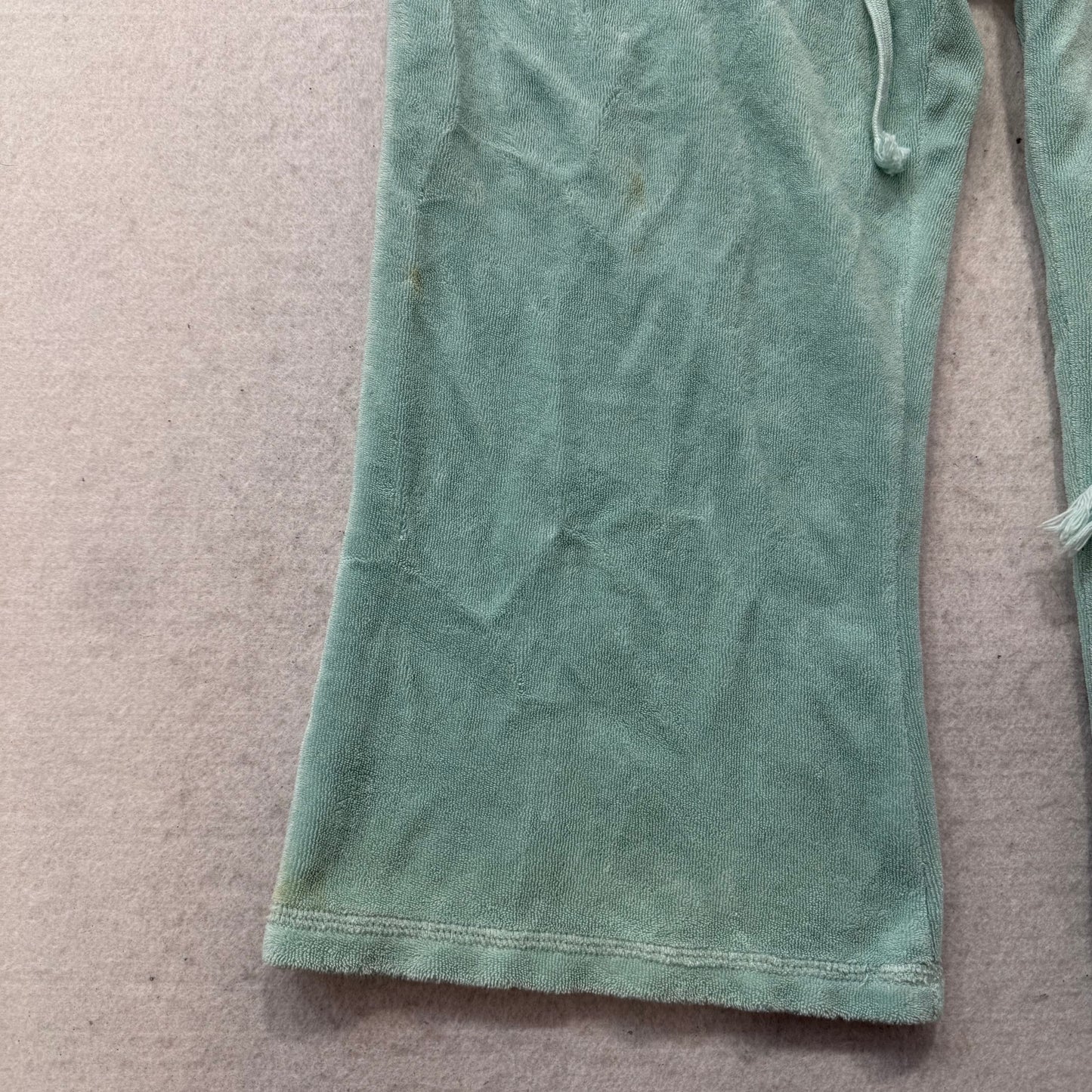 Juicy Couture Womens Seafoam Green Terrycloth Capri Pant Snap Flap Pocket Size M
