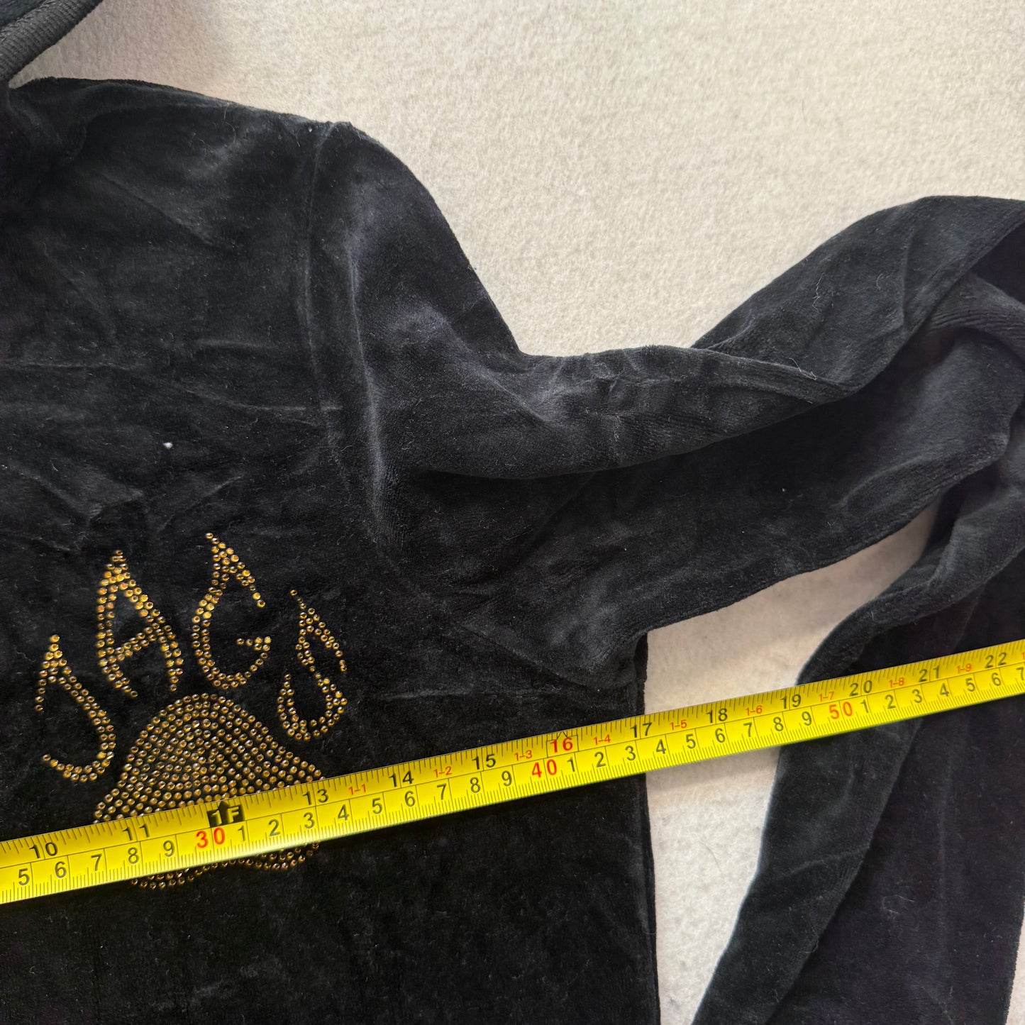 Top Gun All Stars Womens Black Zip Up Hoodie Gold Silver Rhinestone Logo Size XL