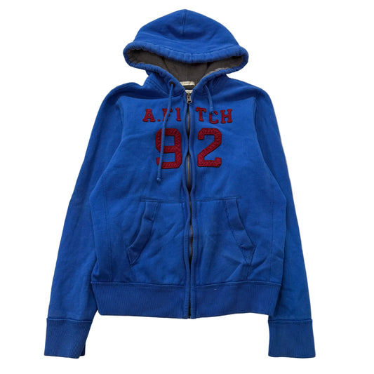 Abercrombie & Fitch Men's Royal Blue Full Zip Fleece Hoodie Loungewear Size 2XL