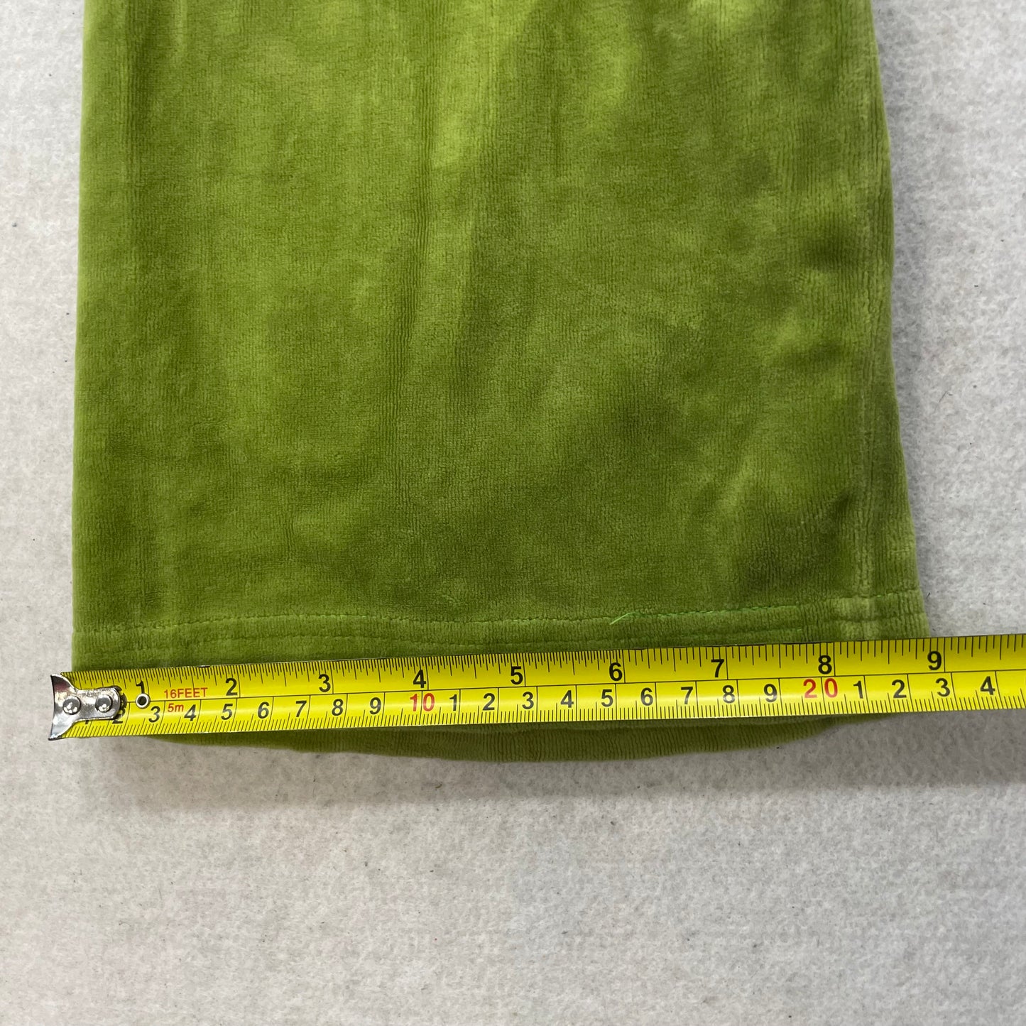 Juicy Couture Women's Apple Green Velour Flare Track Pant Rhinestone Logo Size P