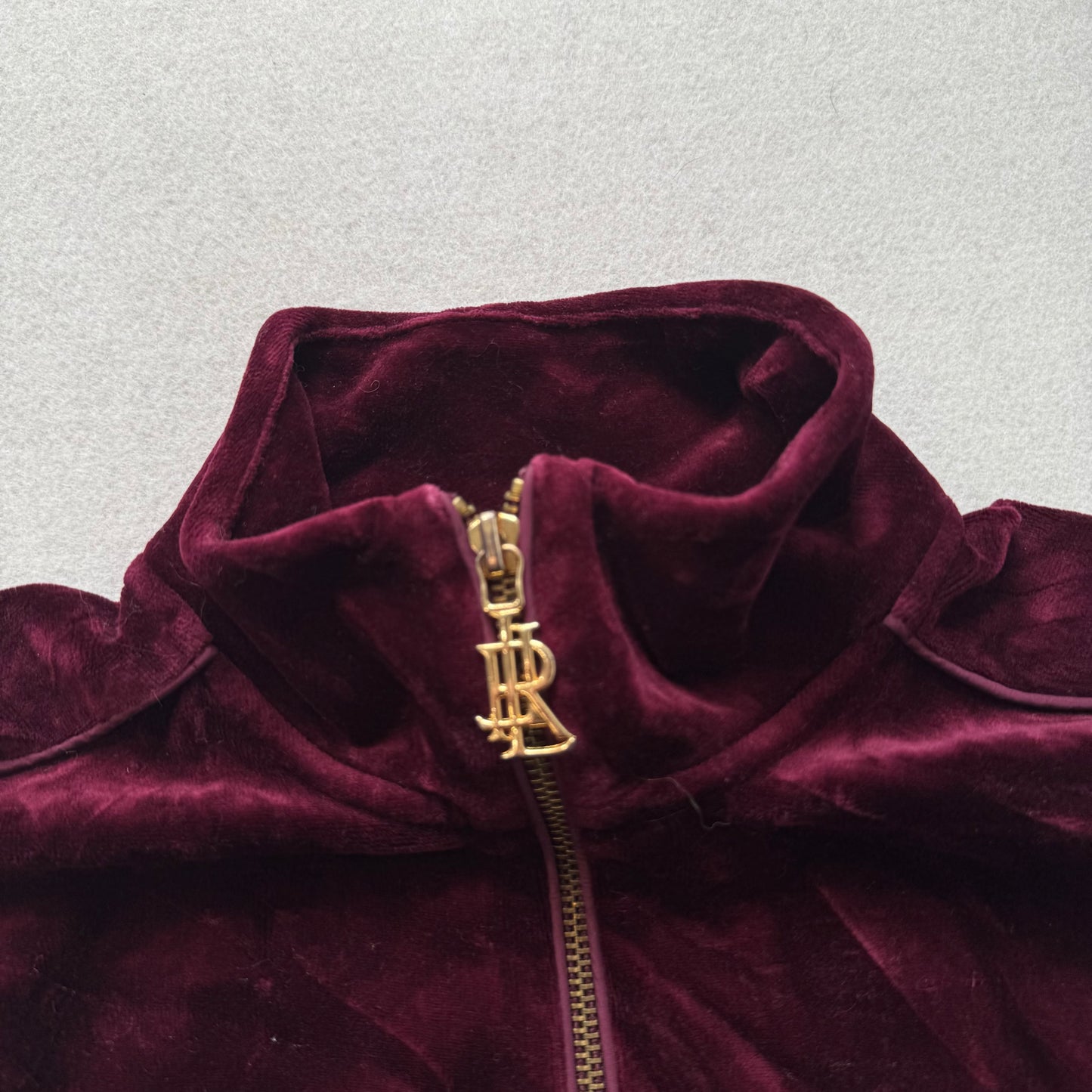 Lauren Ralph Lauren Women's Maroon Zip Up Track Jacket Snap Flap Pockets Size M